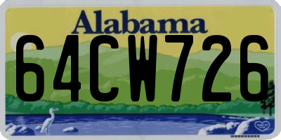AL license plate 64CW726