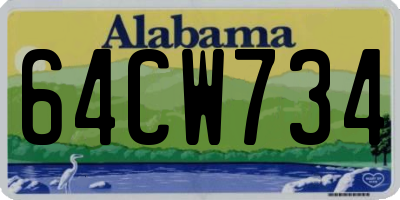 AL license plate 64CW734