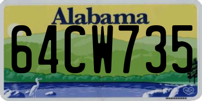 AL license plate 64CW735