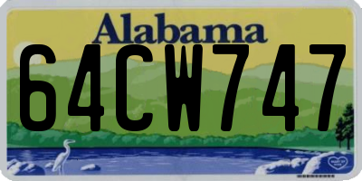 AL license plate 64CW747