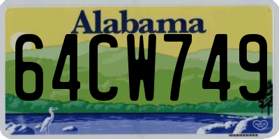 AL license plate 64CW749