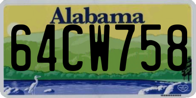 AL license plate 64CW758