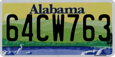 AL license plate 64CW763