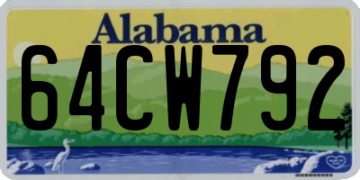 AL license plate 64CW792