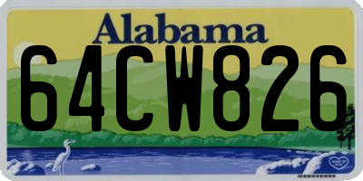 AL license plate 64CW826