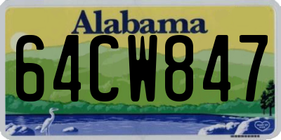 AL license plate 64CW847
