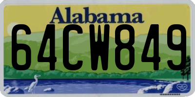 AL license plate 64CW849
