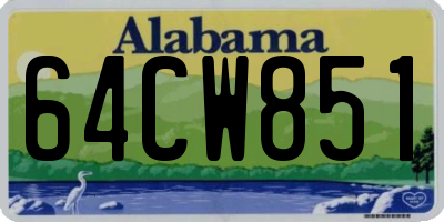 AL license plate 64CW851