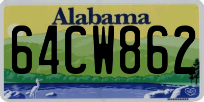 AL license plate 64CW862