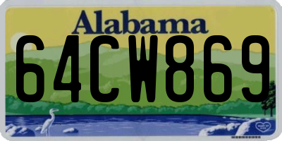 AL license plate 64CW869