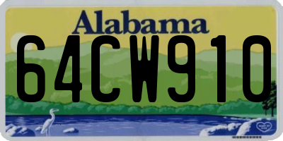 AL license plate 64CW910