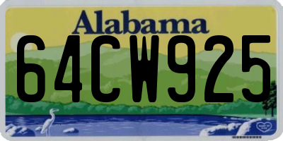 AL license plate 64CW925