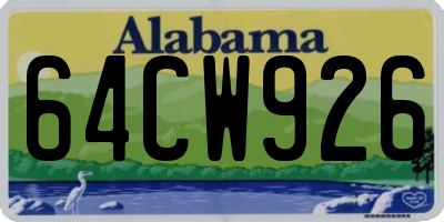 AL license plate 64CW926