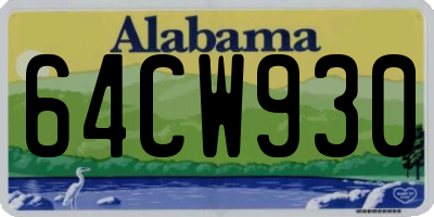 AL license plate 64CW930