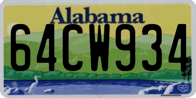 AL license plate 64CW934