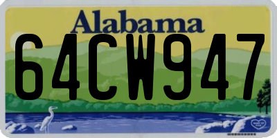 AL license plate 64CW947