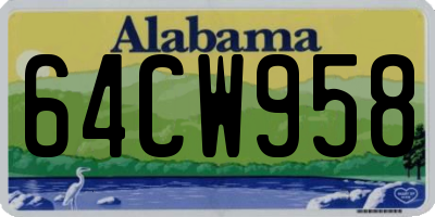 AL license plate 64CW958