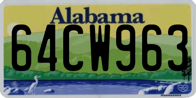 AL license plate 64CW963