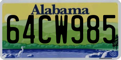 AL license plate 64CW985