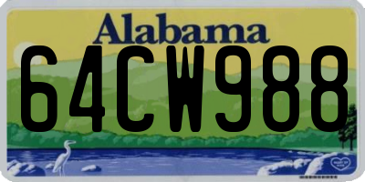 AL license plate 64CW988