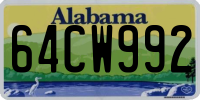 AL license plate 64CW992