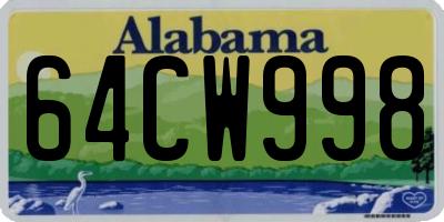 AL license plate 64CW998