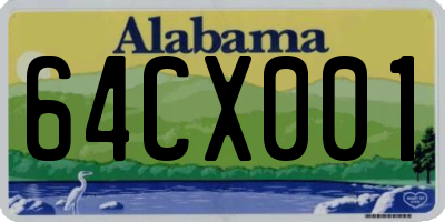 AL license plate 64CX001
