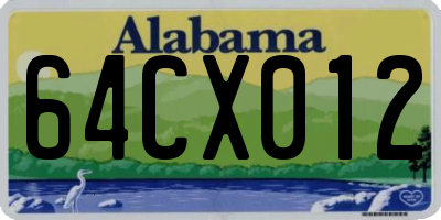 AL license plate 64CX012