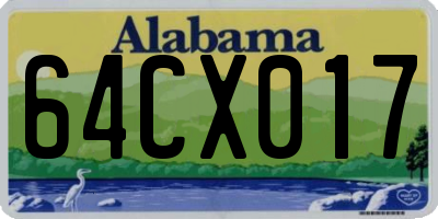 AL license plate 64CX017