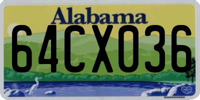 AL license plate 64CX036