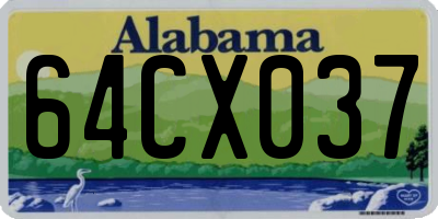 AL license plate 64CX037