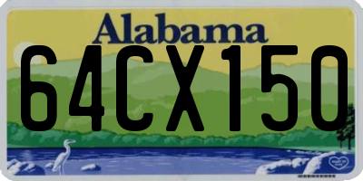 AL license plate 64CX150