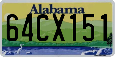 AL license plate 64CX151
