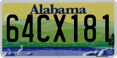 AL license plate 64CX181