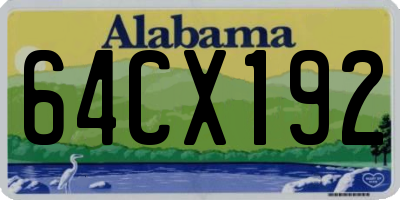 AL license plate 64CX192