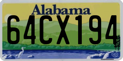 AL license plate 64CX194