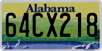 AL license plate 64CX218