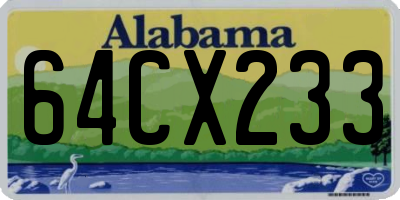 AL license plate 64CX233