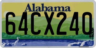 AL license plate 64CX240