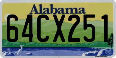 AL license plate 64CX251