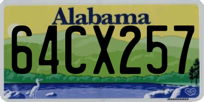 AL license plate 64CX257