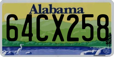 AL license plate 64CX258