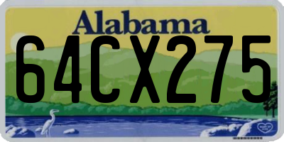 AL license plate 64CX275