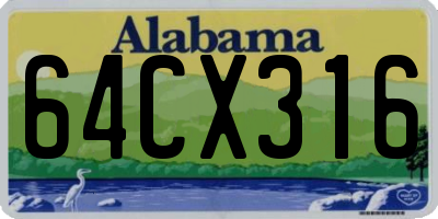AL license plate 64CX316