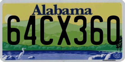 AL license plate 64CX360