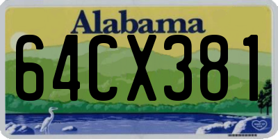 AL license plate 64CX381
