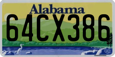 AL license plate 64CX386