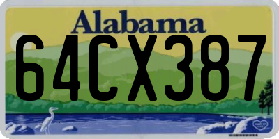 AL license plate 64CX387