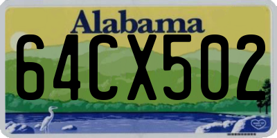 AL license plate 64CX502