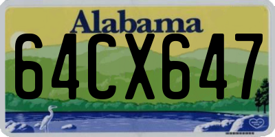 AL license plate 64CX647